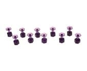 Ten purple Dent Reaper hexagonal 16 mm glue tabs arranged on a white background.