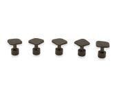 Five 22 mm square PDR glue tabs with textured faces, arranged in a row on a white background.