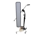 Pro PDR Quik Light 46" Warm/Cool/Warm LED board mounted on the LS3FH rolling stand with dimmer and independent strip switches, shown on a white background.