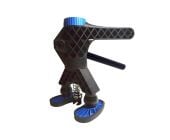Keco Robo Mini Lifter with black car safe plastic body, blue tension knob, rotating legs, and blue articulating feet pads for controlled glue pulling on curved panels.