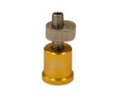 Sergio 16 mm cold glue tab with stem adapter and center screw, close view on a white background.