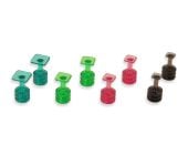 Variety pack of eight square-face PDR glue tabs—teal, green, pink, and smoke—sizes 7.5mm, 9mm, 11mm, and 13mm on white background.