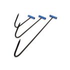 Three Big Blue Hook paintless dent-repair rods with blue T-handles and black 1/2-inch steel hooks, shown in 14, 24 and 36 inch lengths on a white background.
