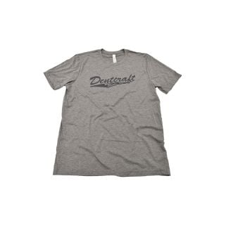 Heather Gray - Dentcraft Baseball - Tri Blend T Shirt on a white background.