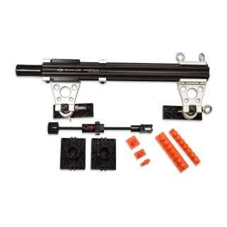 JVF Mini RE Tension system bar with two adjustable feet and a center pass through lock on lifter, on a white background.