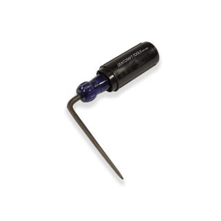 Sharp Hand tool 4’’, rotated at an angle, from an angled height