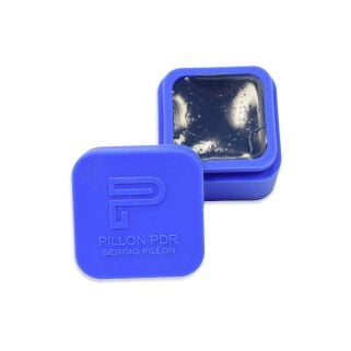 PDR cold glue, Blue variant, stored in a blue silicone box with PILLON PDR logo; open product shot.