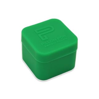 Green square container embossed with the Pillon PDR logo, containing Sergio Cold Glue - Green designed for paintless dent repair at 50 °F / 10 °C.
