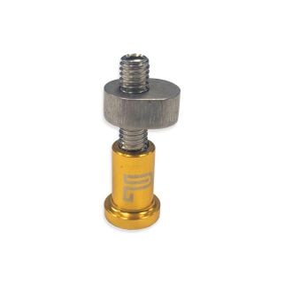 Sergio 12 mm cold glue tab with stem adapter and center screw, close view on a white background.