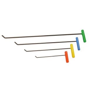 4pc shaved wire tool set with pipe handle for dent repair, lengths from 32 inches to 12 inches.