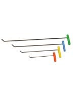 4pc shaved wire tool set with pipe handle for dent repair, lengths from 32 inches to 12 inches.