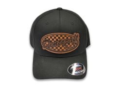 Black Leather Logo hat - FlexFit - LG/XL